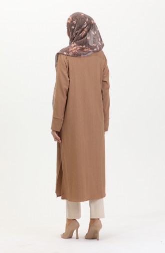 Bürümcük Tunique Rayée Avant En Tissu 5105-02 Vison 5105-02