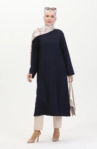 بورومجوك تونيك قماش بتصميم مُخطط في الأمام 5105-03 لون كحلي 5105-03