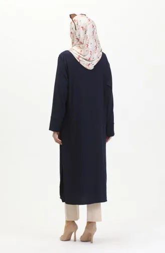 بورومجوك تونيك قماش بتصميم مُخطط في الأمام 5105-03 لون كحلي 5105-03