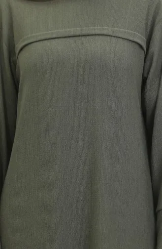 Bürümcük Tunique Rayée Avant En Tissu 5105-04 Khaki 5105-04