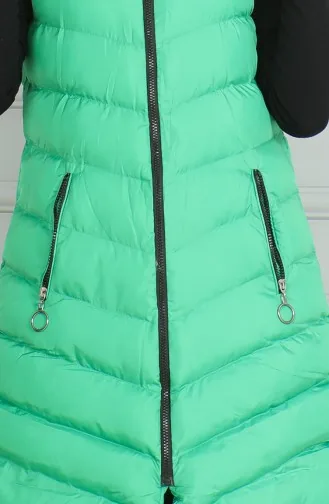 Hooded Quilted Puffer Vest 7003-07 Green 7003-07