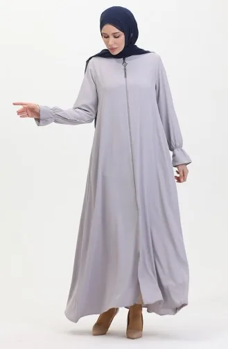 Abaya Mit Reißverschluss Und Elastischen Ärmeln 0513-01 Grau 0513-01