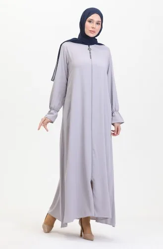 Abaya Mit Reißverschluss Und Elastischen Ärmeln 0513-01 Grau 0513-01