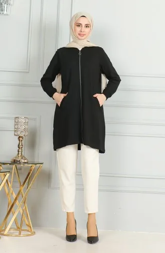 Zippered Midi Cape 19055-01 Black 19055-01