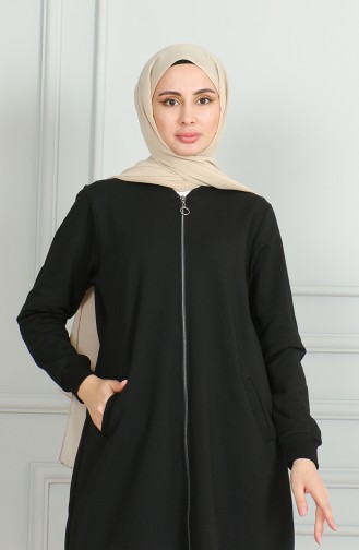 Zippered Midi Cape 19055-01 Black 19055-01
