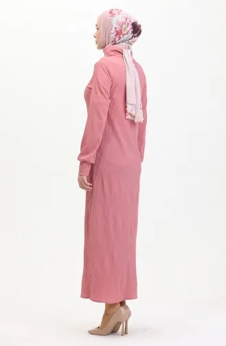 Turtleneck Plain Dress 0196-06 Dusty Rose 0196-06