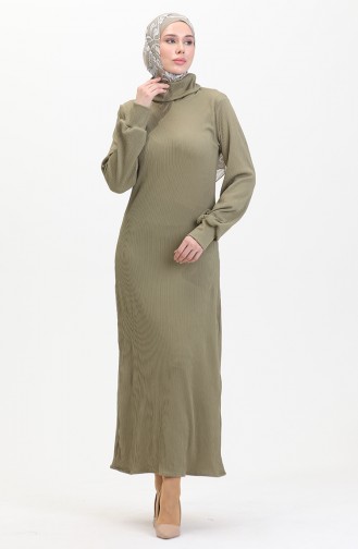 Gerades Gerades Kleid 0196-09 Khakigrün 0196-09