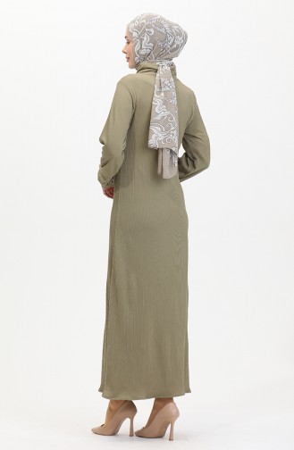 Gerades Gerades Kleid 0196-09 Khakigrün 0196-09
