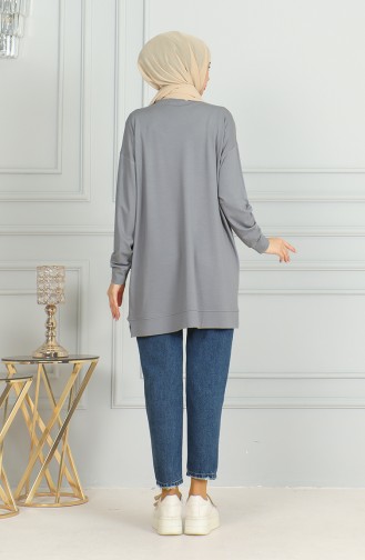 Loose Cut Midi Tunic 9123-01 Gray 9123-01