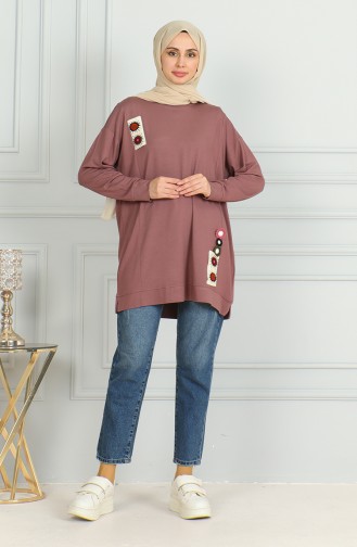 Loose Fit Midi Tunic 9123-03 Dusty Rose 9123-03