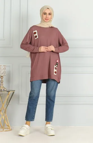 Lässig Geschnittene Araboy-Tunika 9123-03 Dusty Rose 9123-03