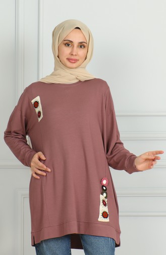 Loose Fit Midi Tunic 9123-03 Dusty Rose 9123-03