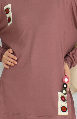 Loose Fit Midi Tunic 9123-03 Dusty Rose 9123-03