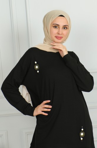 Loose Cut Midi Tunic 9123-04 Black 9123-04