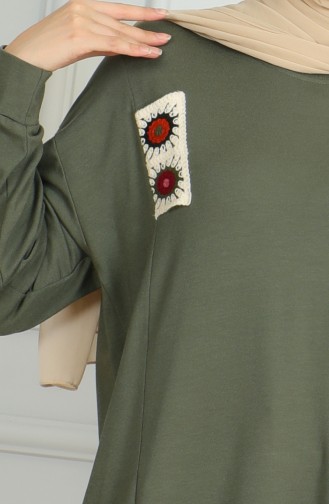 Salaş Kesim Araboy Tunik 9123-05 Haki Yeşil