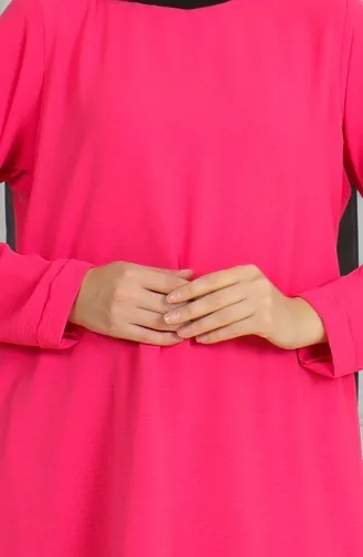 Tuniek Met Split Van Aerobin-stof 9138-01 Fuchsia 9138-01