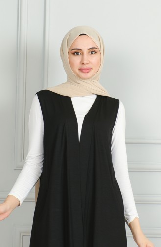 Lange Weste Mit Rüschen 5068-01 Schwarz 5068-01