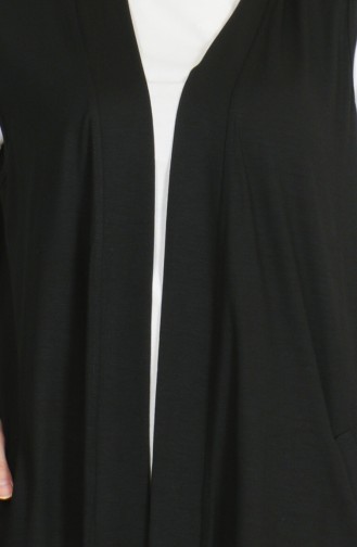 Lange Weste Mit Rüschen 5068-01 Schwarz 5068-01
