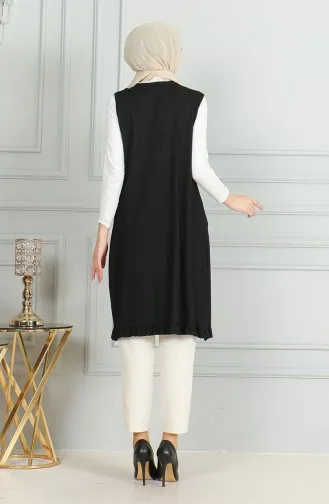 سترة بدون أكمام طويلة  5068-01 أسود 5068-01