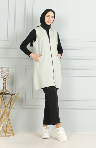 Zippered Pocket Vest 5078-02 Gray 5078-02