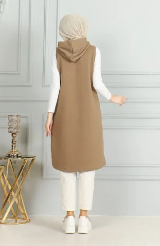 Lang Gewatteerd Vest Met Ritssluiting 5102-02 Mink 5102-02