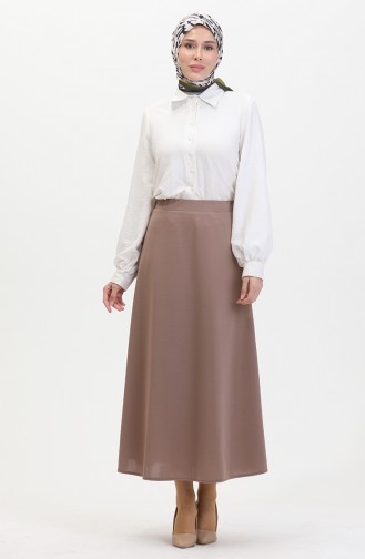 Jupe Cloche à Taille Elastique 3035-02 Vison 3035-02