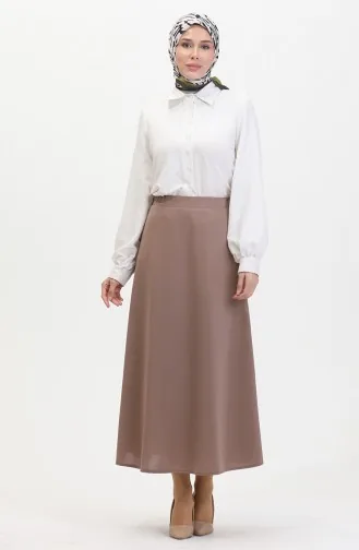 Jupe Cloche à Taille Elastique 3035-02 Vison 3035-02