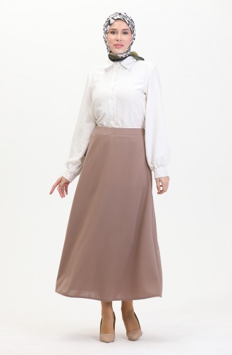 Jupe Cloche à Taille Elastique 3035-02 Vison 3035-02