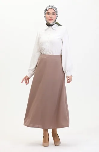 Jupe Cloche à Taille Elastique 3035-02 Vison 3035-02