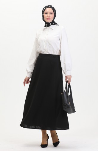 Bell-rok Met Elastische Taille 3035-05 Zwart 3035-05