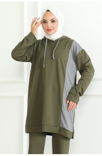 بدلة رياضية بتصميم واسع 2094-03 لون كاكي 2094-03