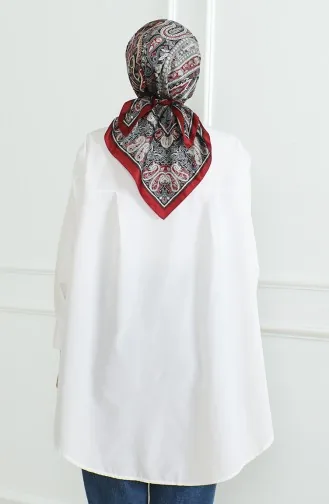 Karaca Rayon Sjaal 81052-09 Zwart Bordeauxrood 81052-09