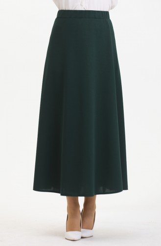 Elastic Waist Bell Skirt 3035-03 Emerald Green 3035-03
