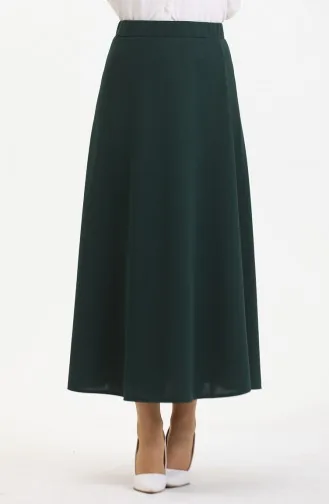 Jupe Cloche Taille Elastique 3035-03 Vert Emeraude 3035-03