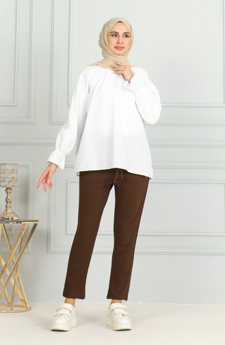 Elastic waist Trousers 0498-02 Brown 0498-02