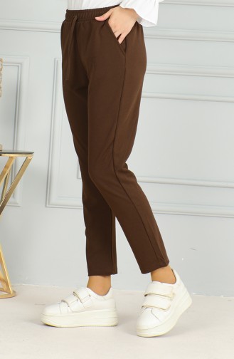 Elastic waist Trousers 0498-02 Brown 0498-02