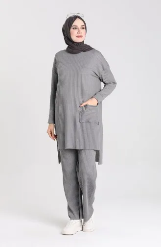 Tunika-Hose Mit Asymmetrischer Tasche Doppelanzug 7731-04 Geräuchert 7731-04