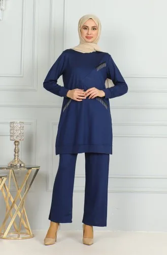 Püskül Detaylı Tunik Pantolon İkili Takım 20042-01 Lacivert