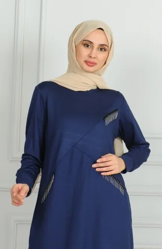 Püskül Detaylı Tunik Pantolon İkili Takım 20042-01 Lacivert