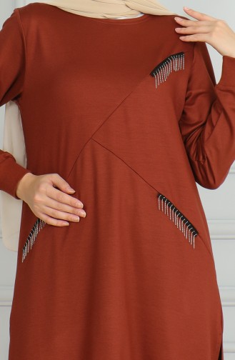 Ensemble Deux Pièces Tunique Pantalon Détail Franges 20042-03 Carreau 20042-03