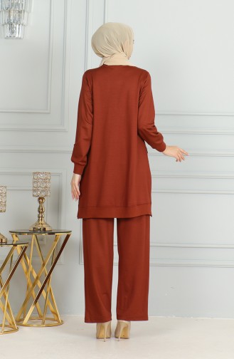 Ensemble Deux Pièces Tunique Pantalon Détail Franges 20042-03 Carreau 20042-03