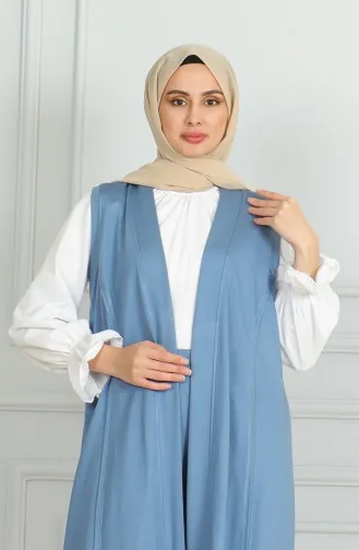 طقم ثنائي سترة بدون أكمام بنطلون 20046-01 أزرق 20046-01