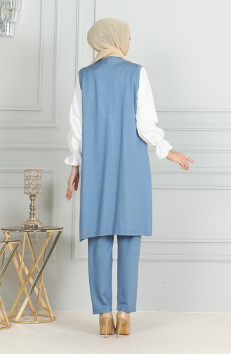 Vest Trousers Two Piece Suit 20046-01 Blue 20046-01