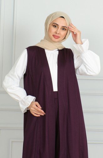 Yelek Pantolon İkili Takım 20046-03 Mor