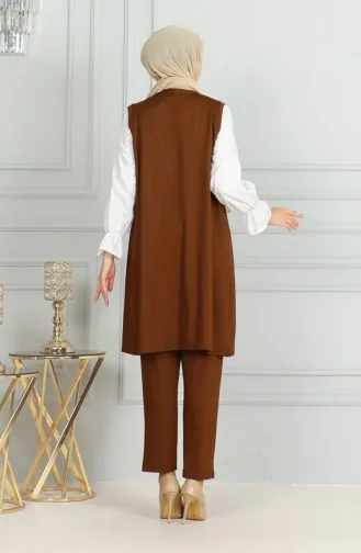 Ensemble Deux Pièces Gilet Pantalon 20046-07 Tan 20046-07