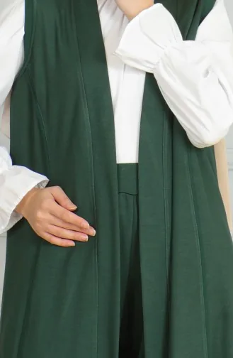 Ensemble Deux Pièces Gilet Pantalon 20046-08 Vert Emeraude 20046-08