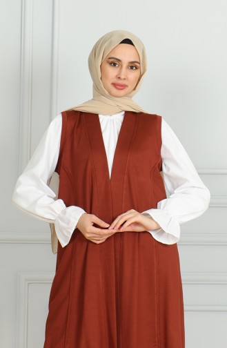 Yelek Pantolon İkili Takım 20046-10 Kiremit