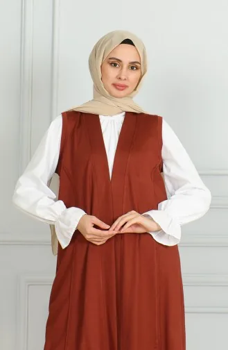 Vest Trousers Two Piece Suit 20046-10 Terracotta 20046-10