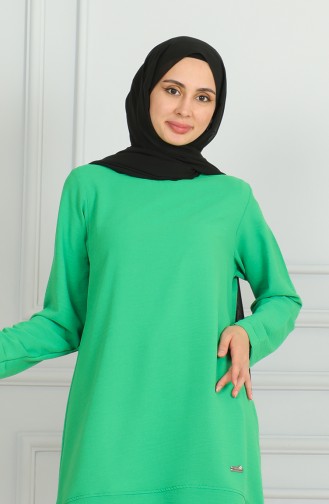 Aerobin Kumaş Yırtmaçlı Tunik 9138-02 Yeşil
