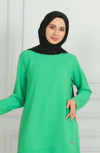 Tuniek Met Split Van Aerobin-stof 9138-02 Groen 9138-02